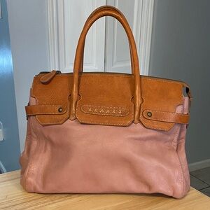 Sundance Pink and Tan Leather Handbag